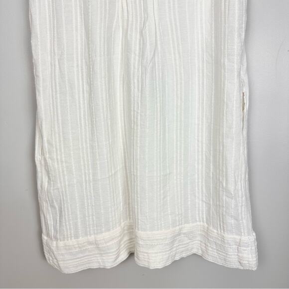 Faherty Isha Pintuck Organic Cotton Pleated Sleeveless Shift Dress Large White - Picture 11 of 15